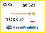WKRĘTY CIESIELSKIE DO DREWNA TALERZYK GNIAZDO TORX WKCP 8x80