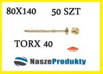 WKRĘTY CIESIELSKIE DO DREWNA TALERZYK GNIAZDO TORX WKCP 8x140