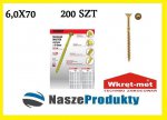 Wkręty ciesielskie do drewna MASTERY KMWHT 6,0X70 (200 SZT)